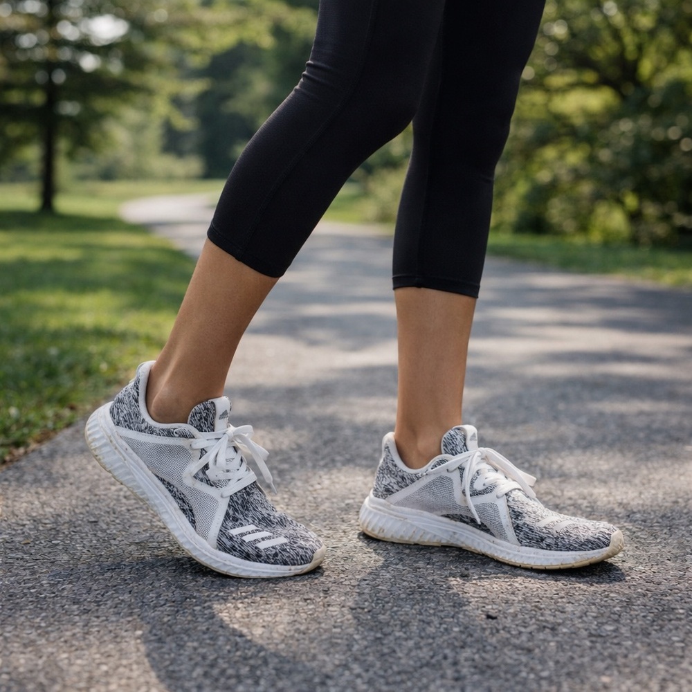 Adidas Edge Lux Bounce Women's White Gray Running Sneakers Size 8.5 Workout
